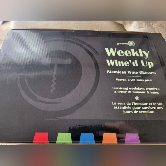 Days of the week stemless wine glass set New in box - Picture 4 of 5